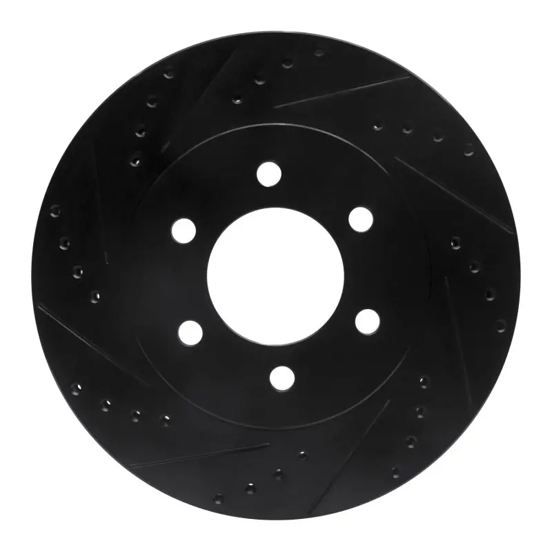 R1 02-06 Ford Expedition Front Left Drilled & Slotted Black Brake Rotor 1