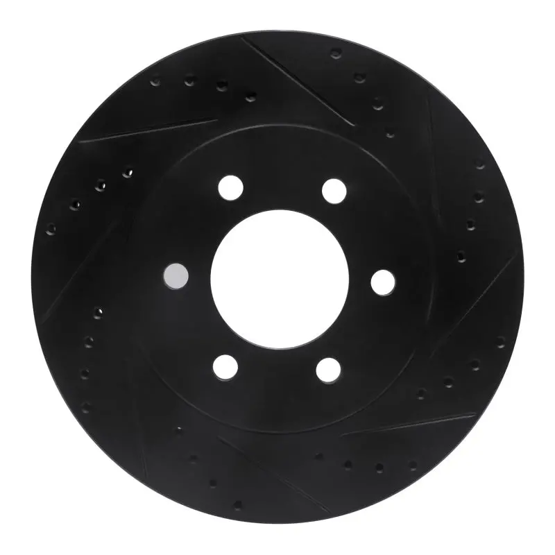 R1 02-06 Ford Expedition Front Right Drilled & Slotted Black Brake Rotor 1