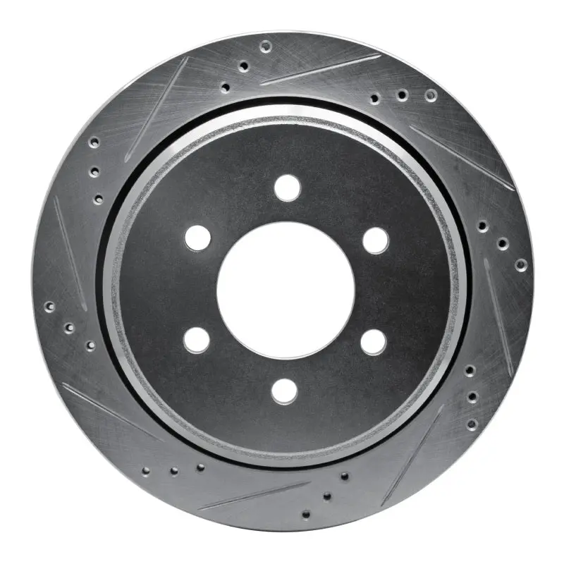 R1 02-06 Ford Expedition Rear Left Drilled & Slotted Silver Brake Rotor 1