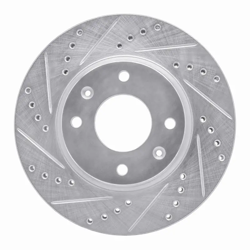 R1 02-06 Hyundai Sonata Front Left Drilled & Slotted Silver Brake Rotor 1