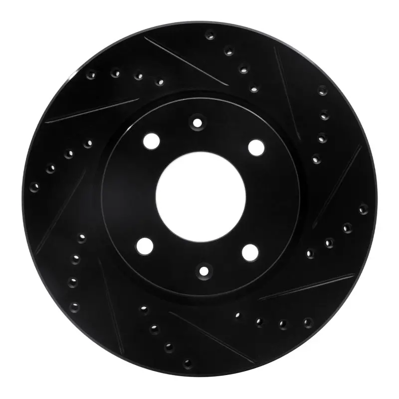 R1 02-06 Hyundai Sonata Front Right Drilled & Slotted Black Brake Rotor 1