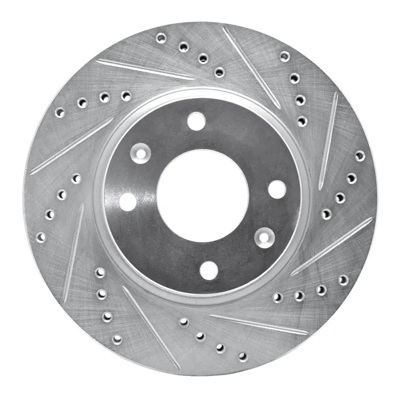 R1 02-06 Hyundai Sonata Front Right Drilled & Slotted Silver Brake Rotor 1