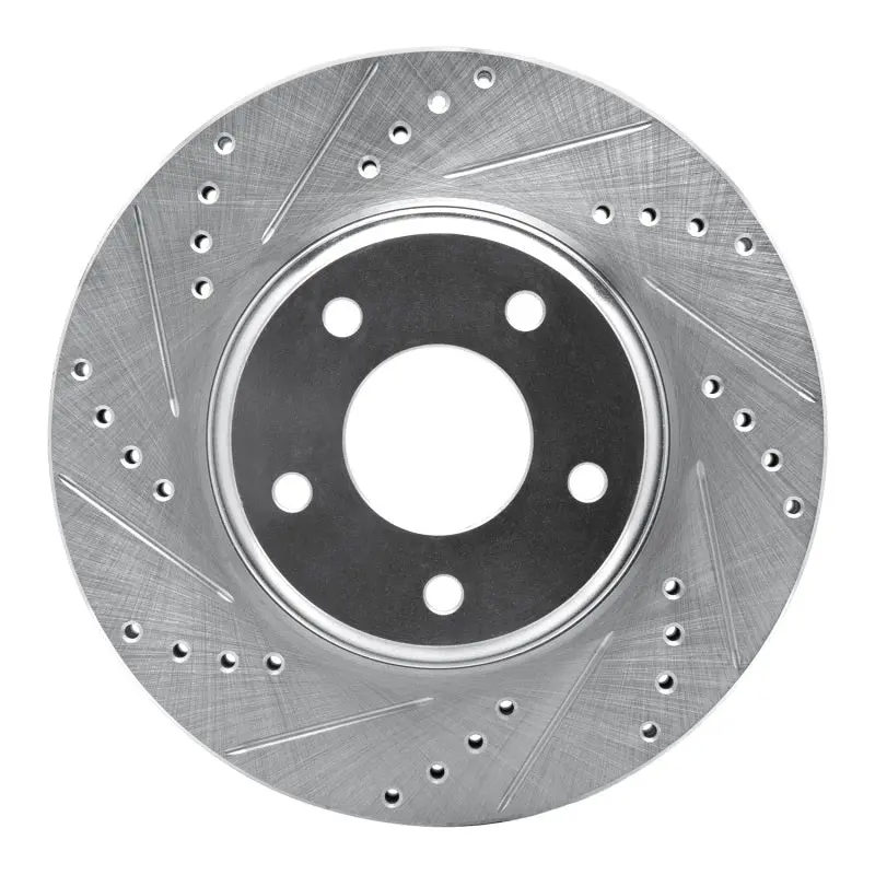 R1 02-06 Infiniti I35 Front Left Drilled & Slotted Silver Brake Rotor 1