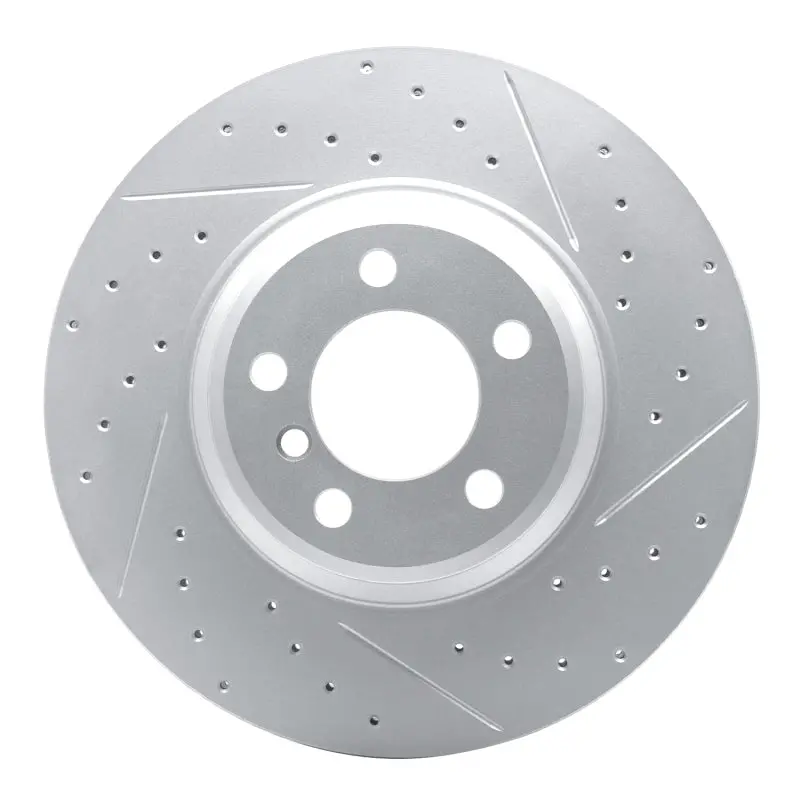 R1 02-08 Bmw 760Li Front Right Drilled & Slotted Geo-Carbon Rotor 1