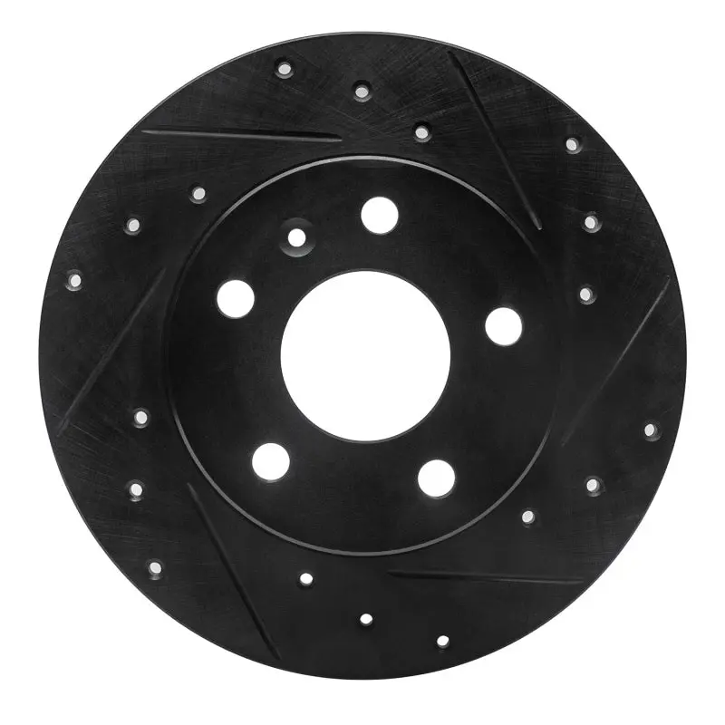 R1 02-08 Chevrolet Astra (Mexico) Rear Right Drilled & Slotted Black Brake Rotor 1