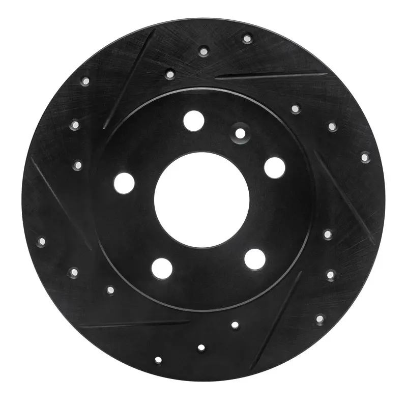 R1 02-08 Chevrolet Zafira (Mexico) Rear Left Drilled & Slotted Black Brake Rotor 1