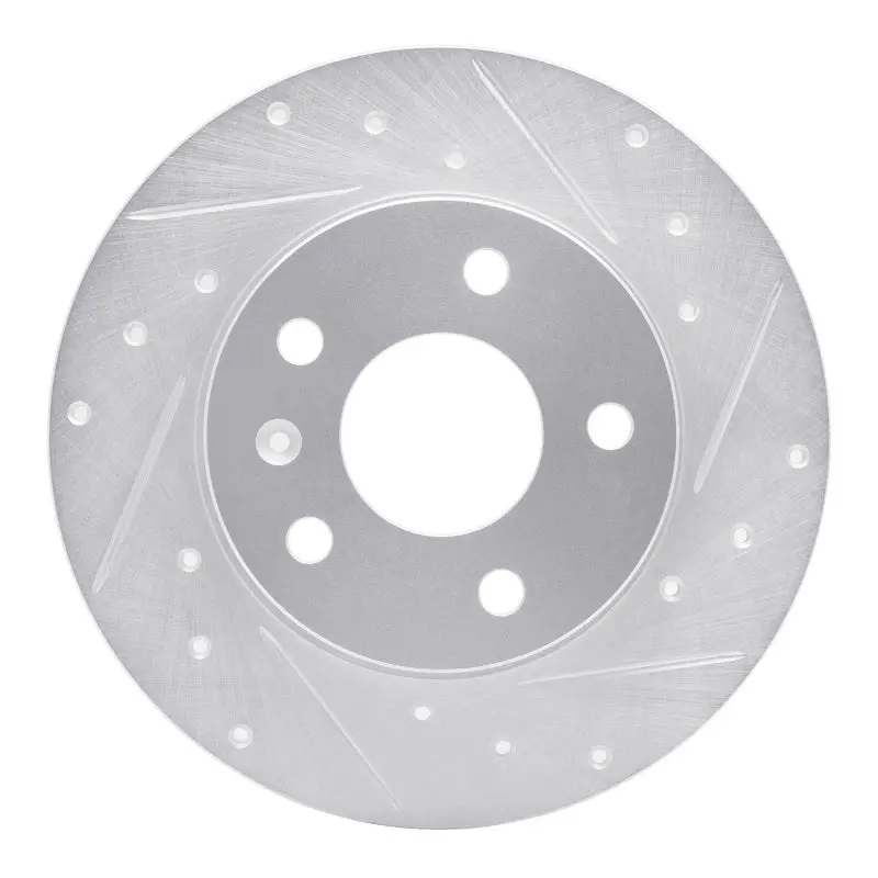 R1 02-08 Chevrolet Zafira (Mexico) Rear Right Drilled & Slotted Silver Brake Rotor 1
