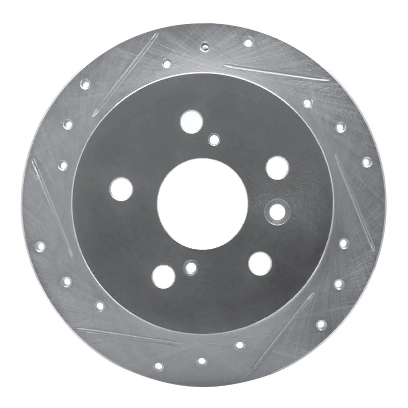 R1 02-08 Lexus Es300 Rear Left Drilled & Slotted Silver Brake Rotor 1