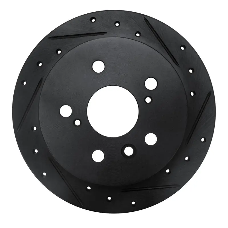 R1 02-08 Lexus Es300 Rear Right Drilled & Slotted Black Brake Rotor 1