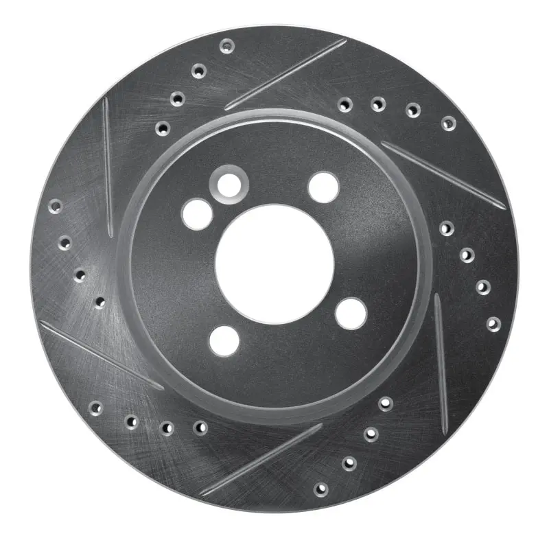 R1 02-08 Mini Cooper (Excl Clubman) Front Left Drilled & Slotted Silver Brake Rotor 1