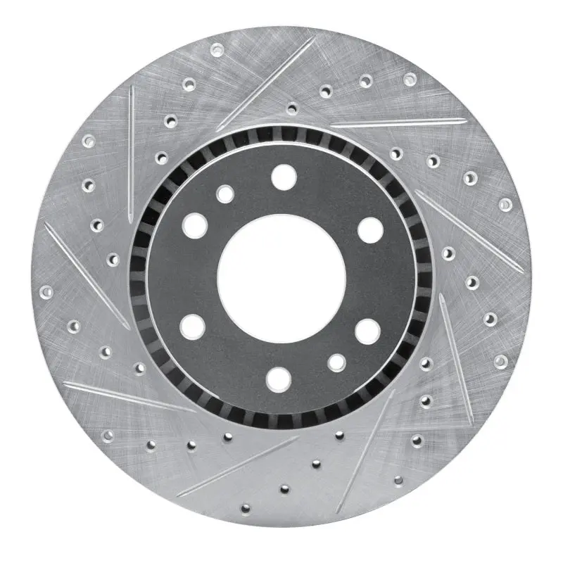 R1 02-09 Buick Rainier Front Left Drilled & Slotted Silver Brake Rotor 1