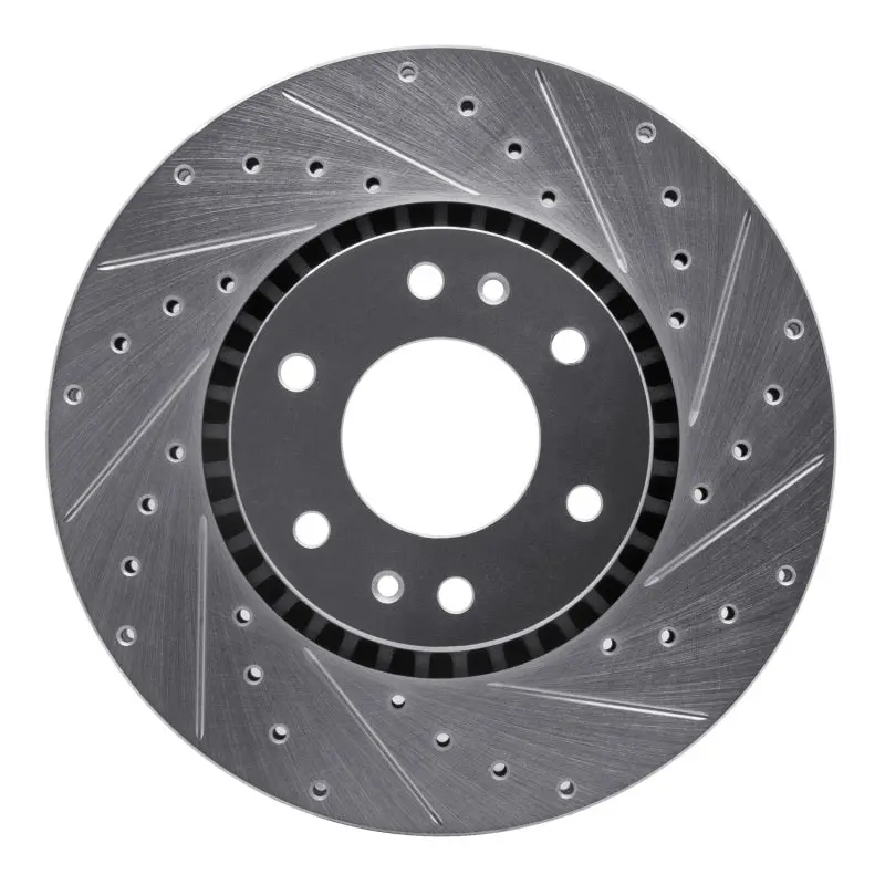 R1 02-09 Buick Rainier Front Right Drilled & Slotted Silver Brake Rotor 1