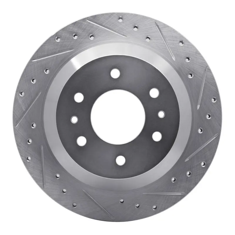 R1 02-09 Buick Rainier Rear Right Drilled & Slotted Silver Brake Rotor 1