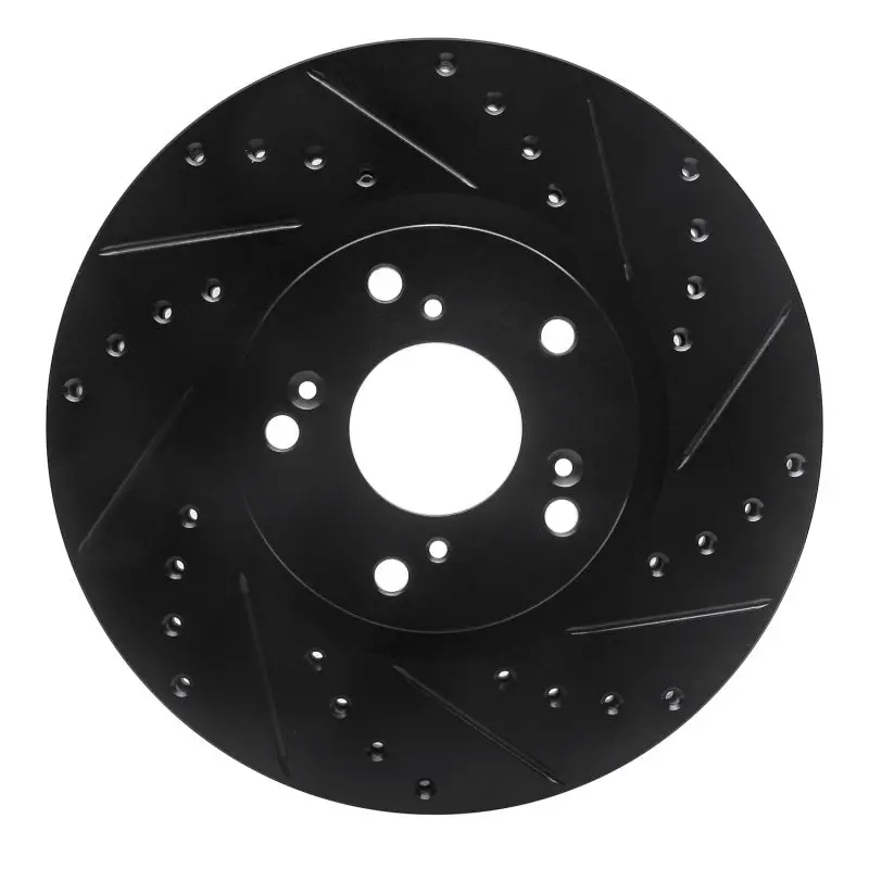R1 02-15 Acura Ilx Front Right Drilled & Slotted Black Brake Rotor 1