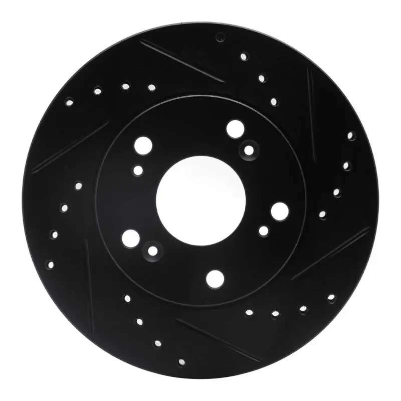 R1 02-15 Acura Rsx Front Right Drilled & Slotted Black Brake Rotor 1