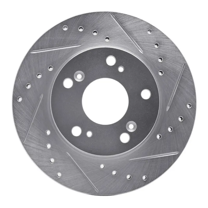 R1 02-15 Acura Rsx Front Right Drilled & Slotted Silver Brake Rotor 1