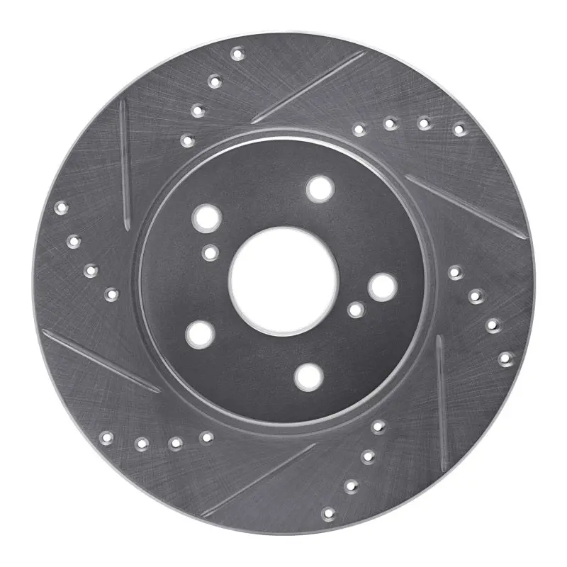 R1 02-15 Lexus Is250 Front Left Drilled & Slotted Silver Brake Rotor 1