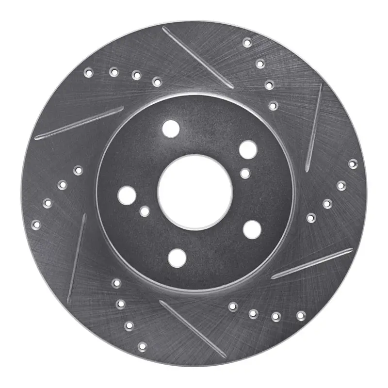 R1 02-15 Lexus Is250 Front Right Drilled & Slotted Silver Brake Rotor 1