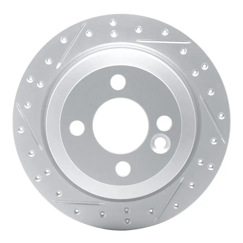 R1 02-15 Mini Cooper Clubman Rear Left Drilled & Slotted Geo-Carbon Rotor 1