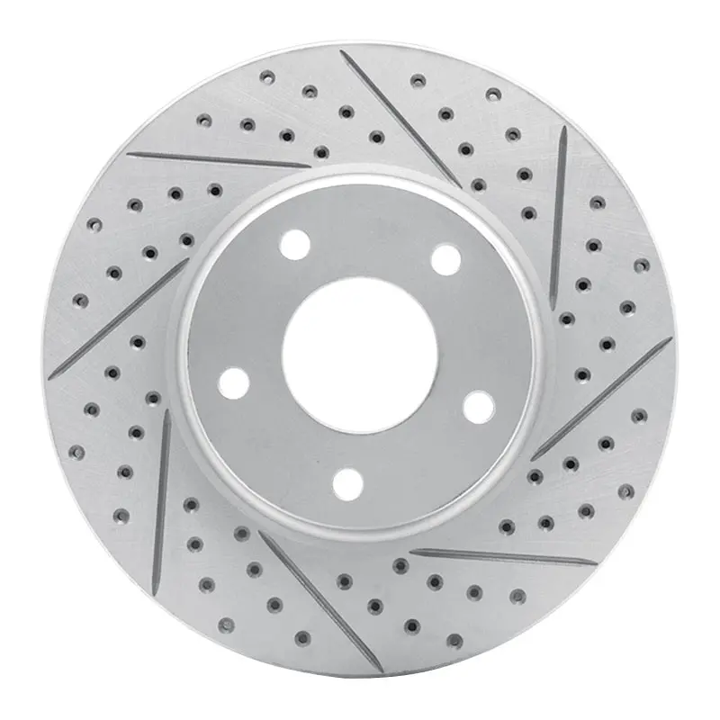 R1 02-17 Infiniti M45 Front Right Drilled & Slotted Geo-Carbon Rotor 1