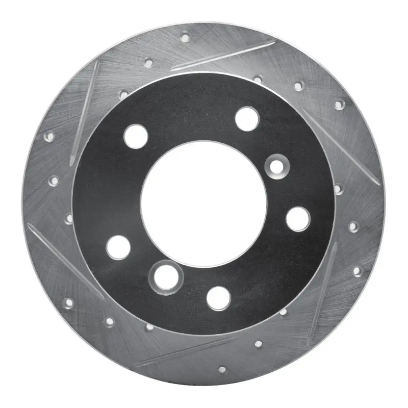 R1 02-18 Dodge Sprinter 3500 Rear Left Drilled & Slotted Silver Brake Rotor 1