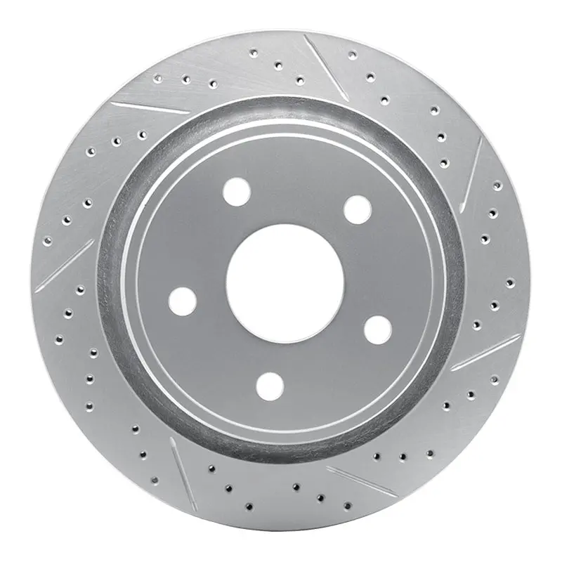 R1 02-24 Chrysler Aspen Rear Right Drilled & Slotted Geo-Carbon Rotor 1