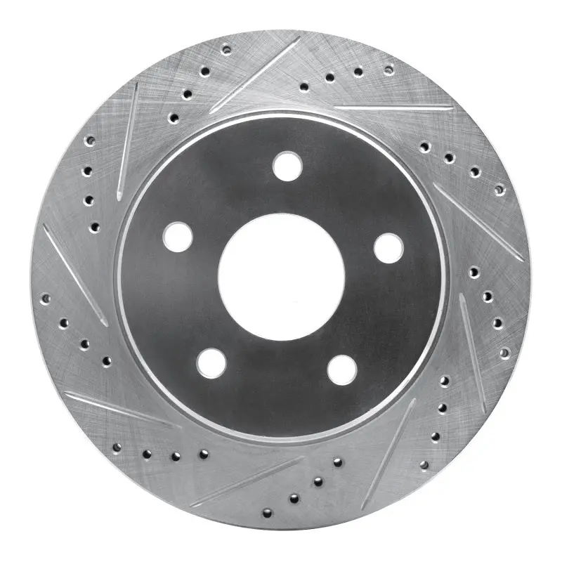 R1 02-24 Dodge Ram 1500 Front Left Drilled & Slotted Silver Brake Rotor 1