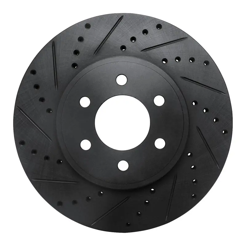 R1 03-03 Dodge Durango Front Left Drilled & Slotted Black Brake Rotor 1