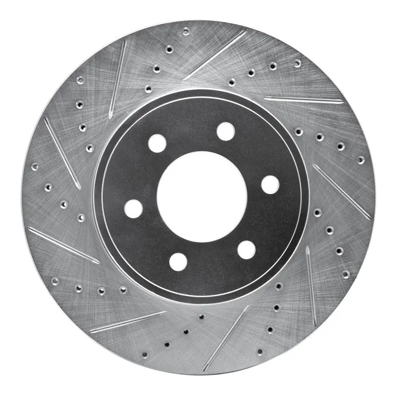 R1 03-03 Dodge Durango Front Left Drilled & Slotted Silver Brake Rotor 1