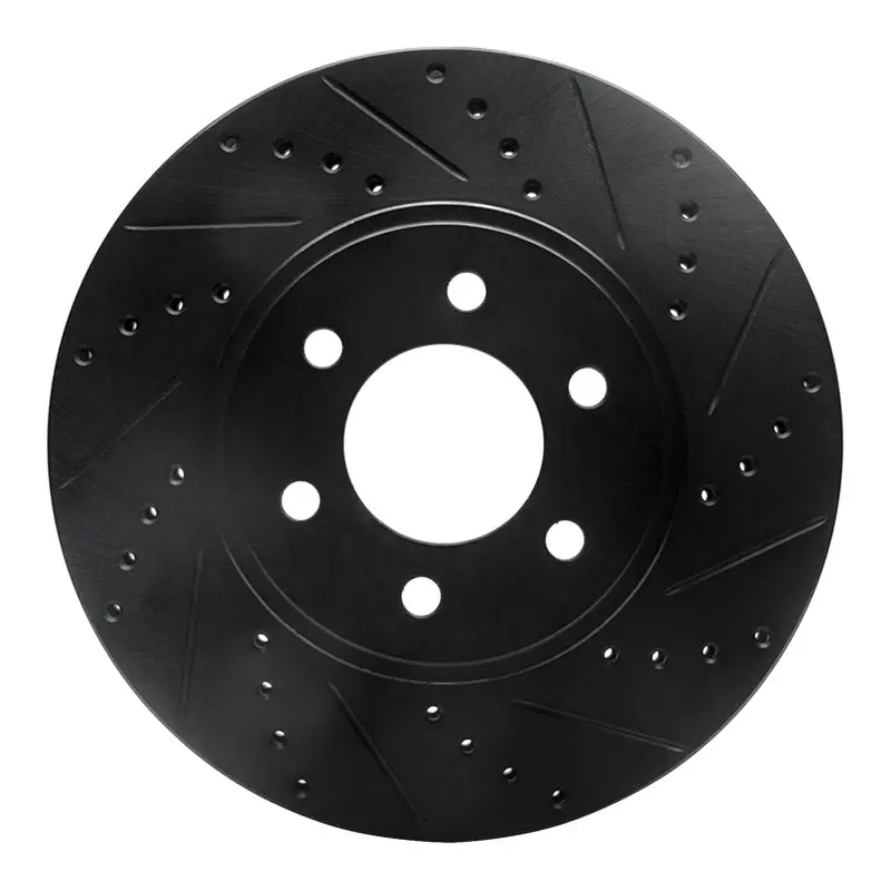 R1 03-03 Dodge Durango Front Right Drilled & Slotted Black Brake Rotor 1