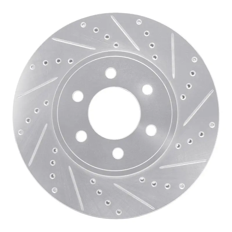 R1 03-03 Dodge Durango Front Right Drilled & Slotted Silver Brake Rotor 1