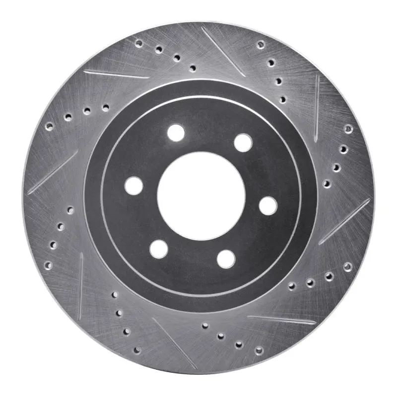 R1 03-04 Dodge Dakota 4Wd Front Right Drilled & Slotted Silver Brake Rotor 1