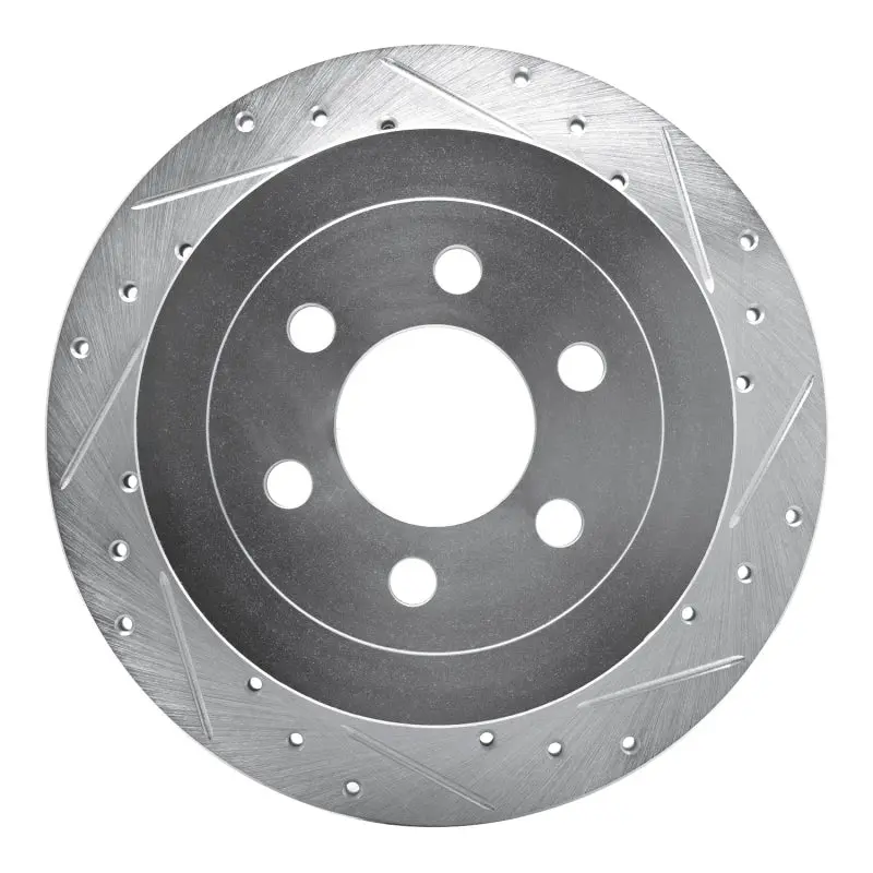 R1 03-04 Dodge Dakota Rwd Rear Right Drilled & Slotted Silver Brake Rotor 1