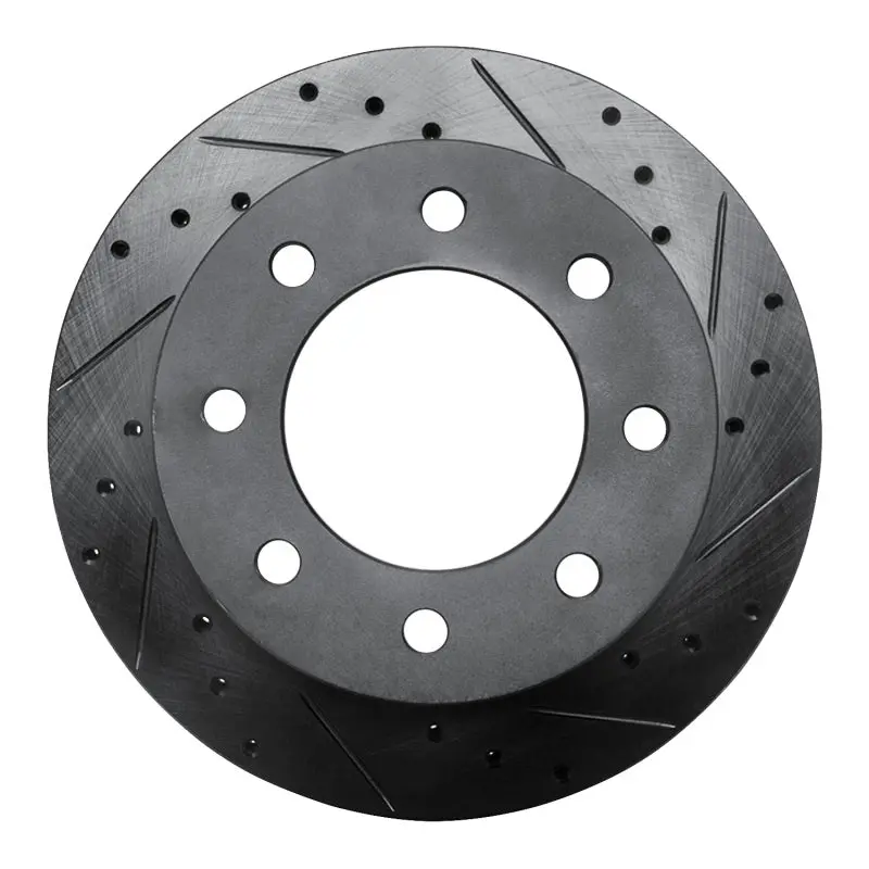 R1 03-05 Chevrolet Silverado 1500 Rear Right Drilled & Slotted Black Brake Rotor 1