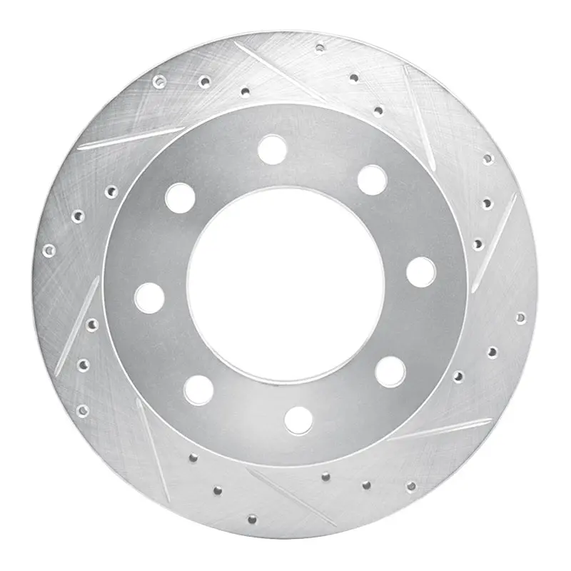 R1 03-05 Chevrolet Suburban 2500 Rear Right Drilled & Slotted Silver Brake Rotor 1