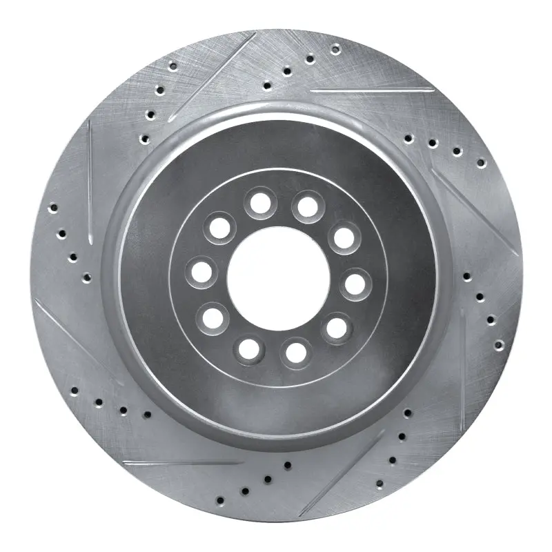R1 03-05 Jaguar Xjr Front Left Drilled & Slotted Silver Brake Rotor 1