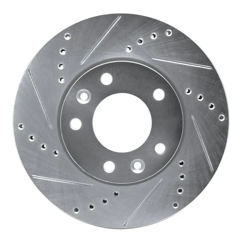 R1 03-05 Kia Sedona Front Left Drilled & Slotted Silver Brake Rotor 1