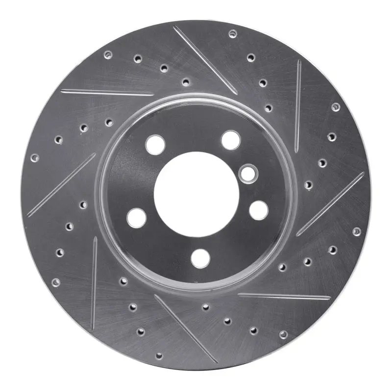 R1 03-05 Land Rover Range Rover Front Right Drilled & Slotted Silver Brake Rotor 1