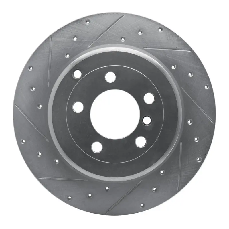 R1 03-05 Land Rover Range Rover Rear Left Drilled & Slotted Silver Brake Rotor 1