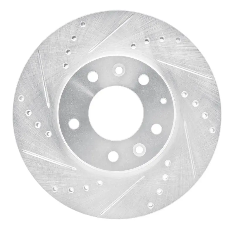 R1 03-05 Mazda 6 Front Left Drilled & Slotted Silver Brake Rotor 1