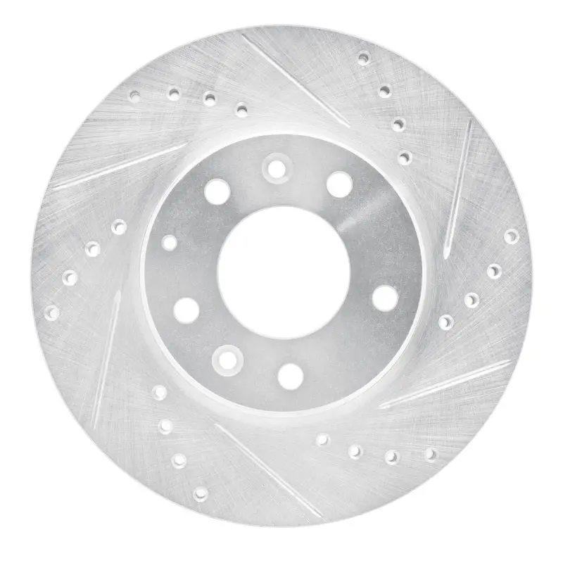 R1 03-05 Mazda 6 Front Right Drilled & Slotted Silver Brake Rotor 1