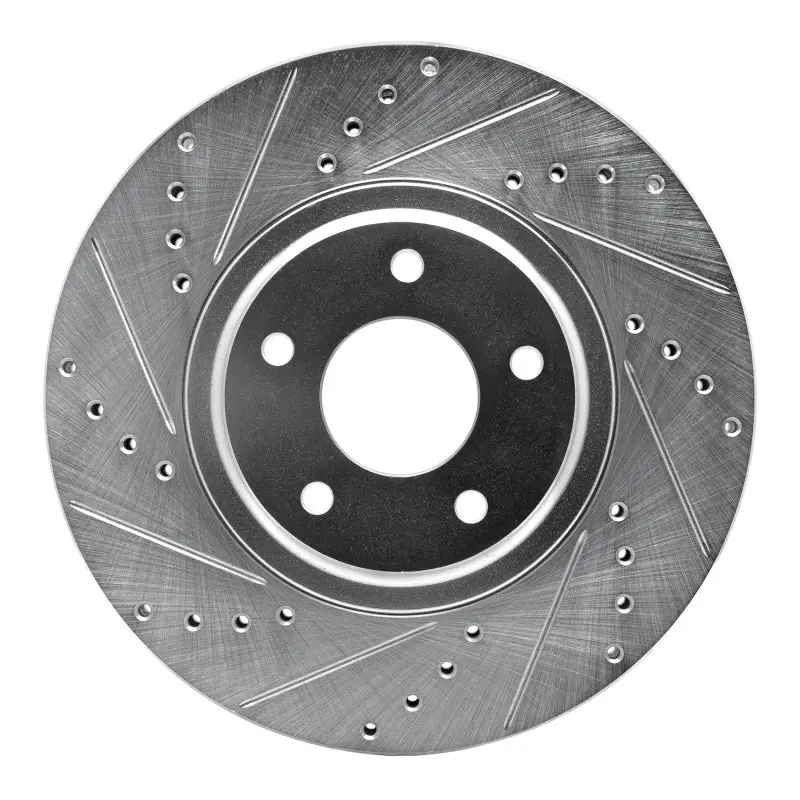 R1 03-05 Nissan Murano Front Left Drilled & Slotted Silver Brake Rotor 1