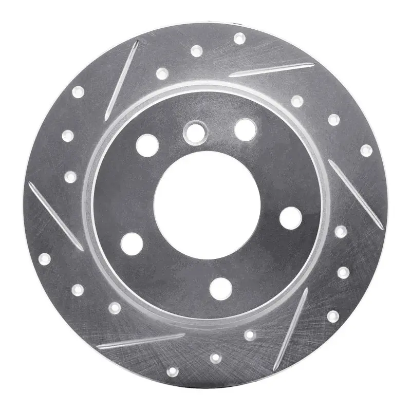 R1 03-06 Bmw Z4 Rear Left Drilled & Slotted Silver Brake Rotor 1