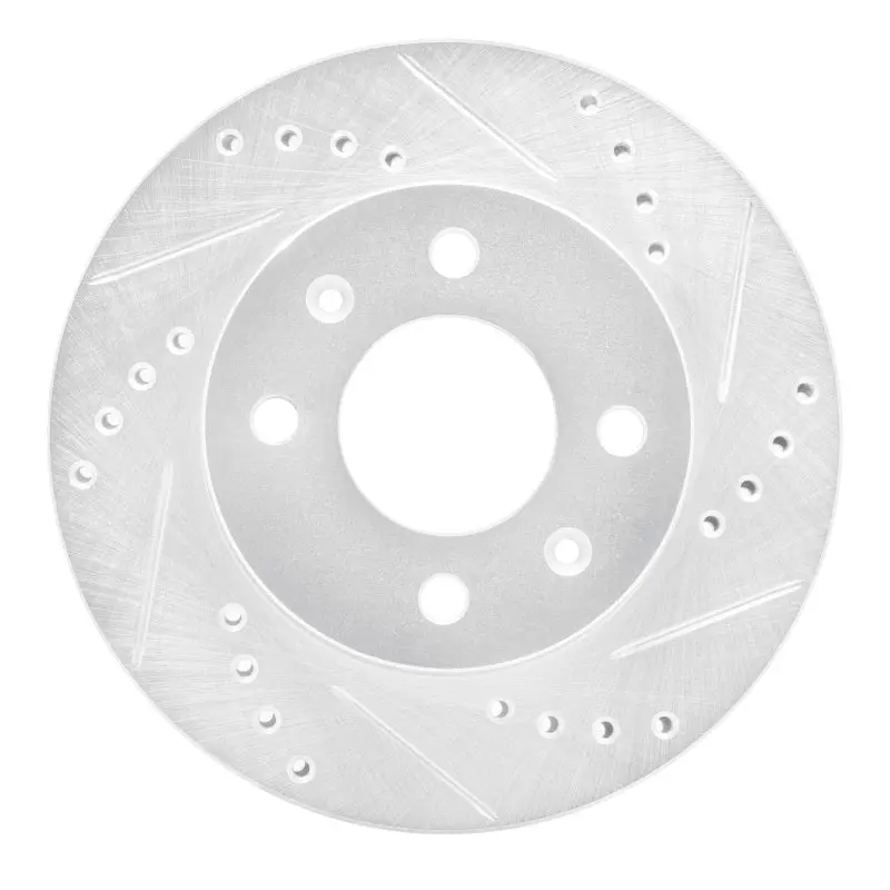 R1 03-06 Dodge Verna (Mexico) Front Right Drilled & Slotted Silver Brake Rotor 1