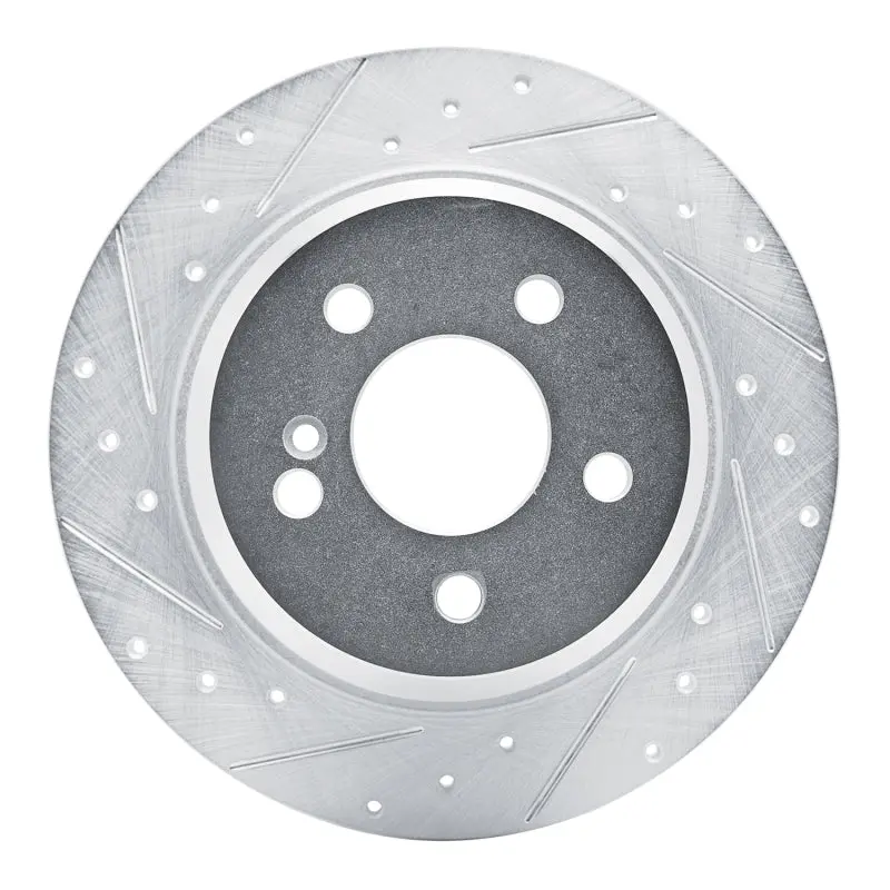 R1 03-06 Mercedes-Benz Sl500 Rear Left Drilled & Slotted Silver Brake Rotor 1