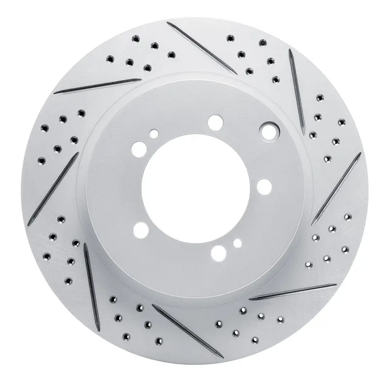 R1 03-06 Mitsubishi Lancer Rear Right Drilled & Slotted Geo-Carbon Rotor 1