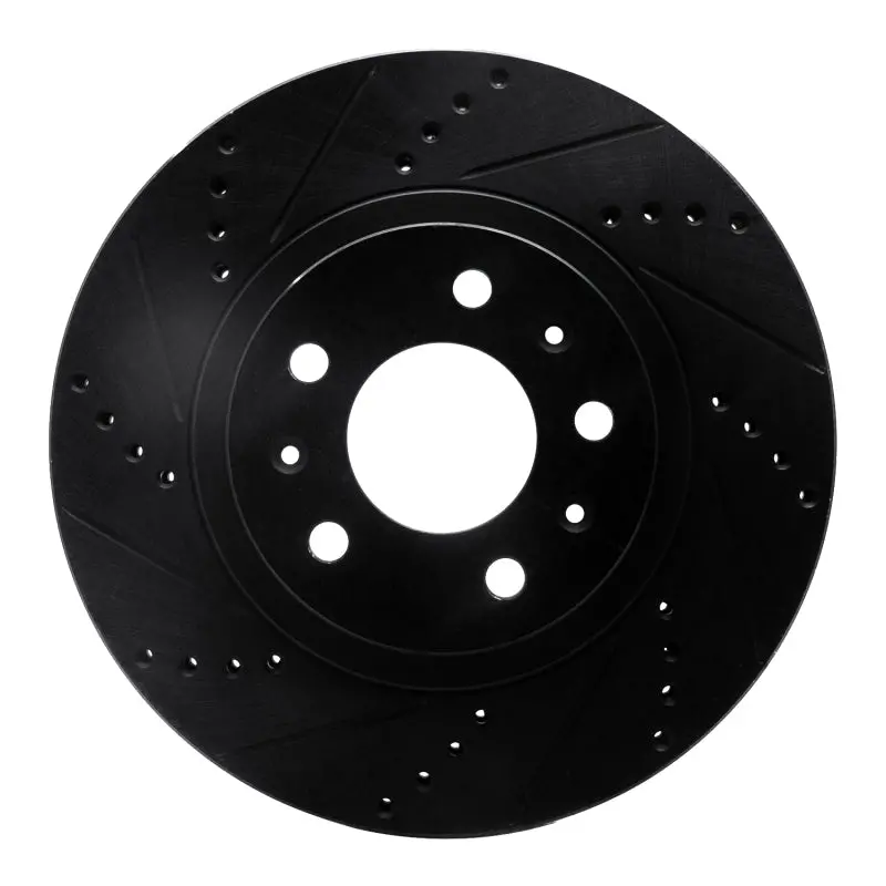R1 03-07 Cadillac Cts Front Left Drilled & Slotted Black Brake Rotor 1