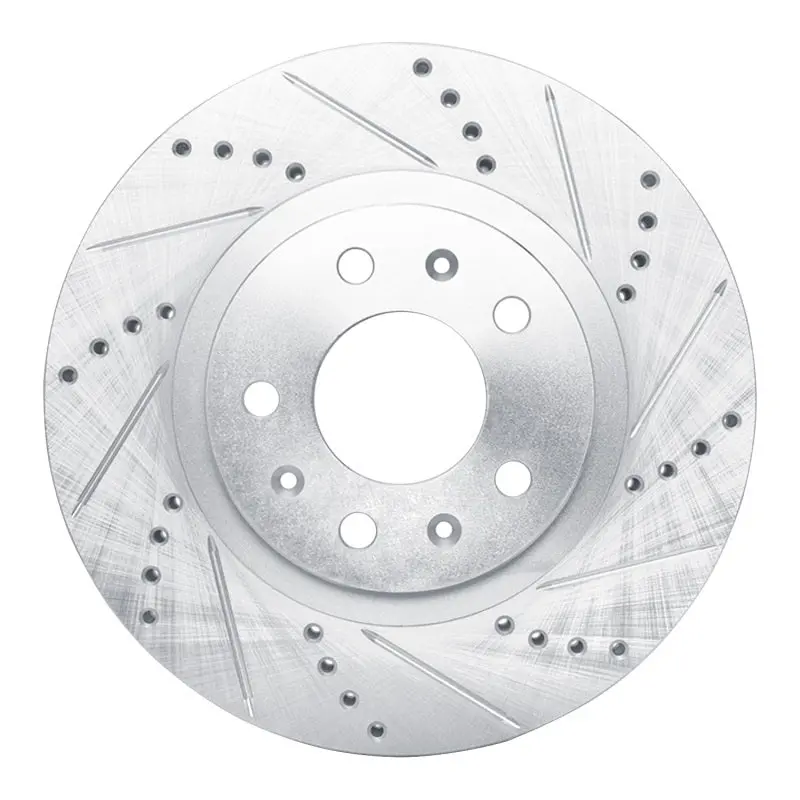 R1 03-07 Cadillac Cts Front Right Drilled & Slotted Silver Brake Rotor 1