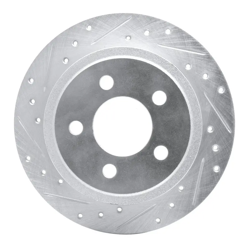 R1 03-07 Jeep Tj (Canada - See Wrangler For Us) Rear Left Drilled & Slotted Silver Brake Rotor 1