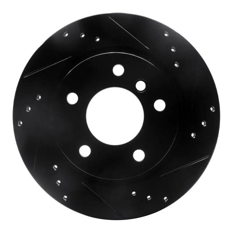 R1 03-08 Bmw Z4 Rear Right Drilled & Slotted Black Brake Rotor 1